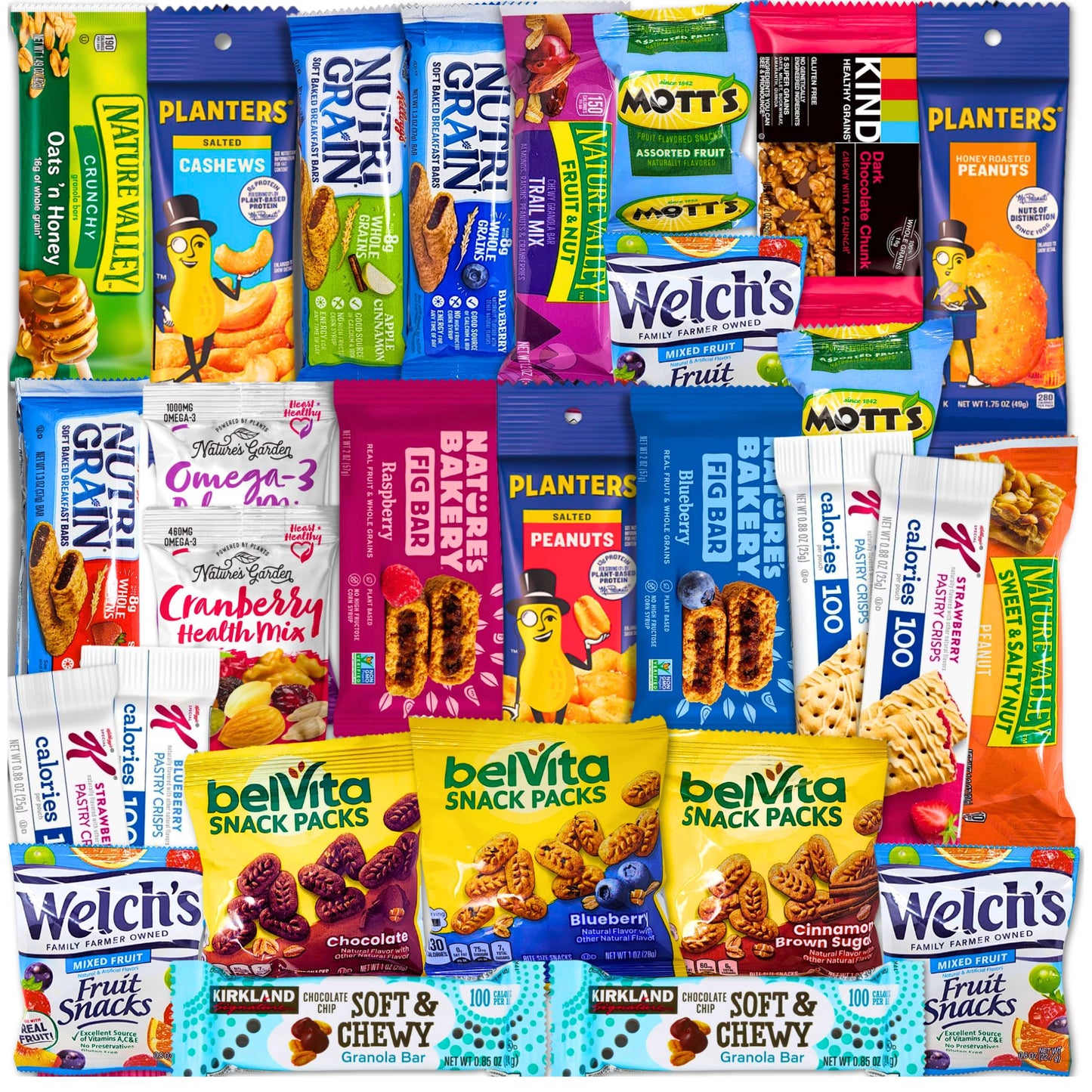 Healthy Snack Variety Box For Mature-Themeds - Deluxe Assortment With Granola Bars, Nut Mixes, And Fruit Snacks For Families, Office, Gifts, And Travel (28 Count)