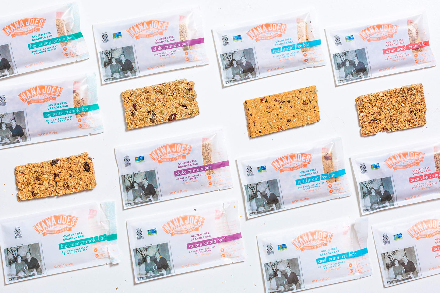 Nana Joes Granola Variety Bars  Handmade Gluten-Free Vegan Healthy Plant-Based Organic Whole Ingredients No Refined Sugar Or Pre