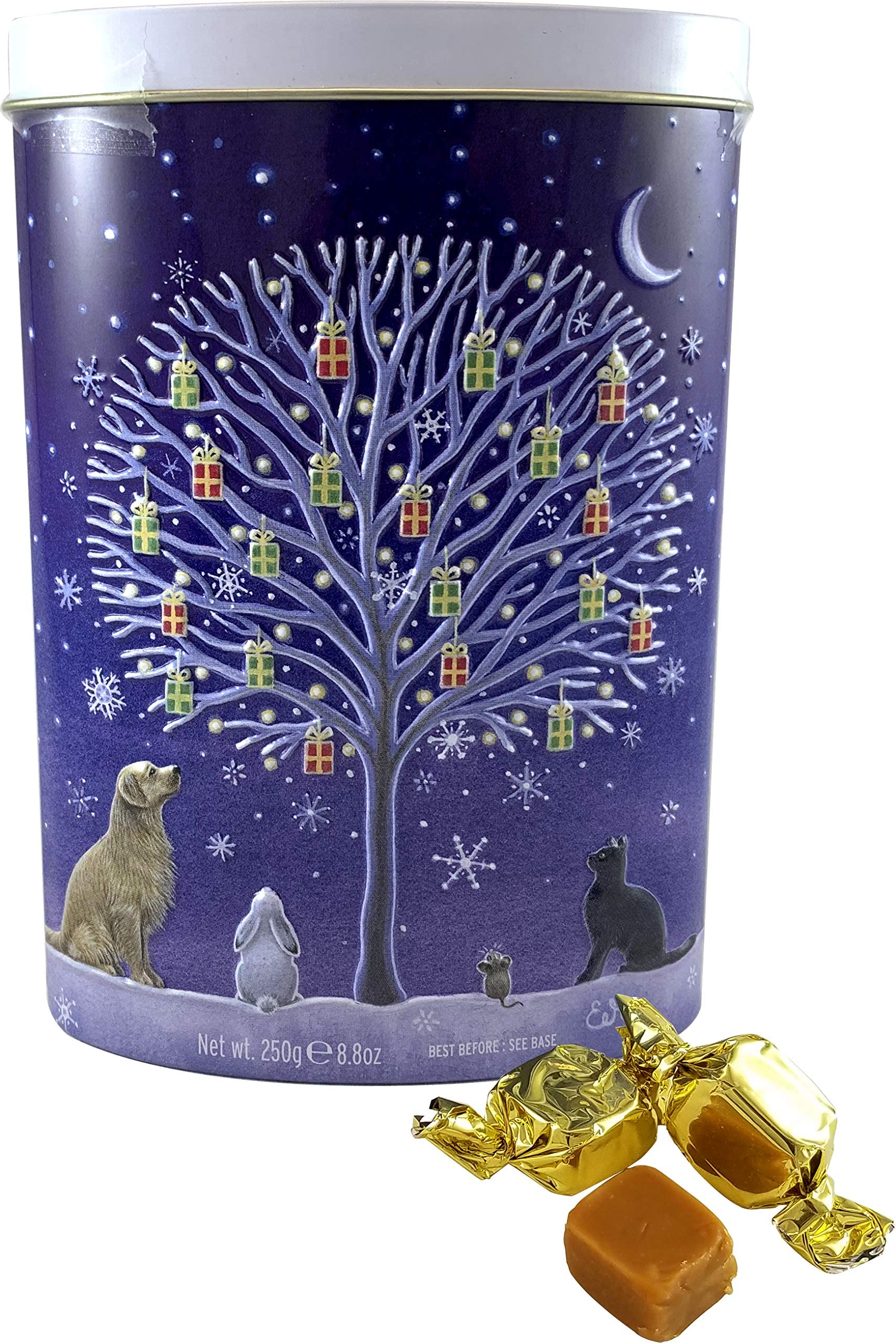 Gardiners of Scotland Handmade Fudge 250g Tin, Christmas Tree of Gifts Clotted Cream Fudge