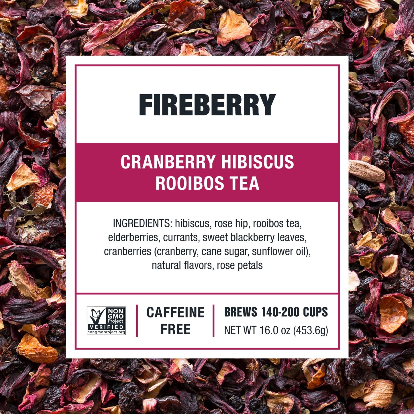 Tiesta Tea - Cranberry Hibiscus Rooibos Tea, Fireberry, Loose Leaf Herbal Tea Blend With Hibiscus And Cranberry, Currants, Rooibos Tea, Enjoy Hot Or Iced, 200 Cups In Resealable Pouch - 16 Ounce