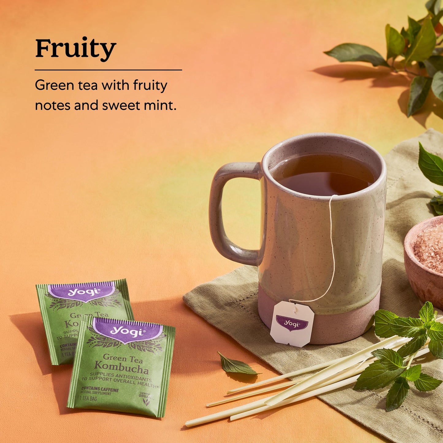 Yogi Tea Green Tea Kombucha Tea - 16 Tea Bags Per Pack (4 Packs) - Organic Green Tea With Kombucha To Support Overall Health - I