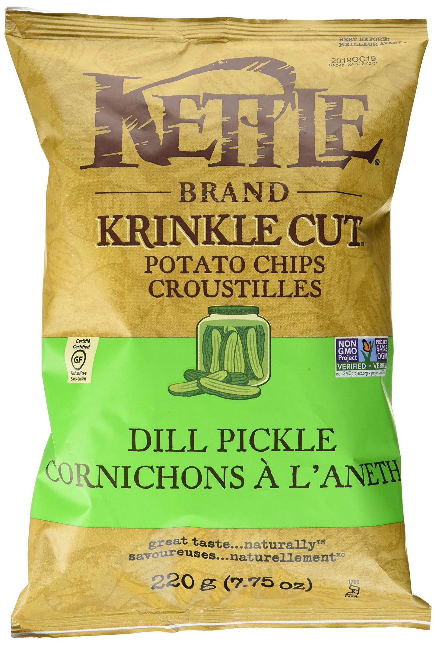 Kettle Foods Krinkle Cut Dill Pickle, 220 Gr