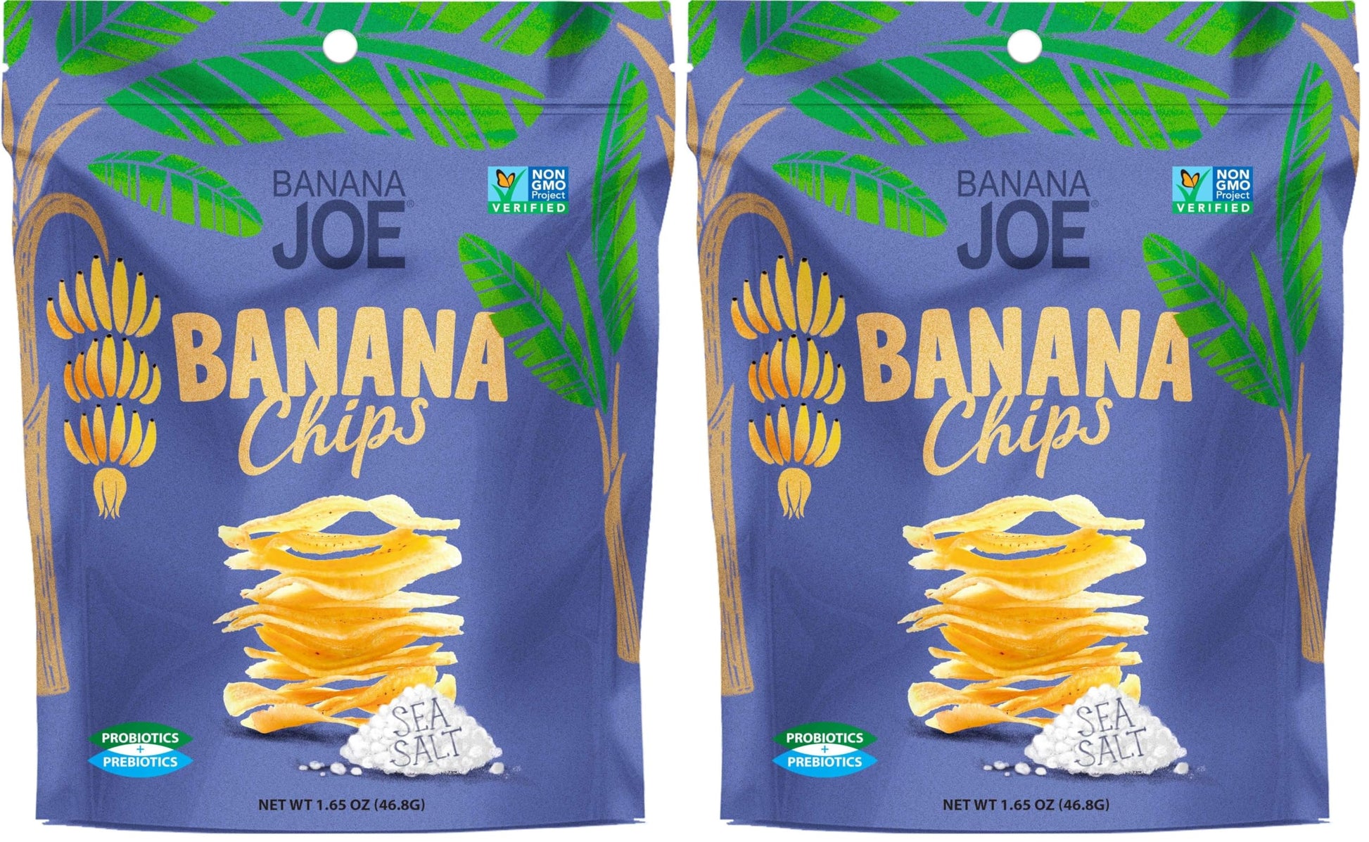 BANANA JOE Sea Salt Banana Chips, 1.65 Ounce (Pack of 2)
