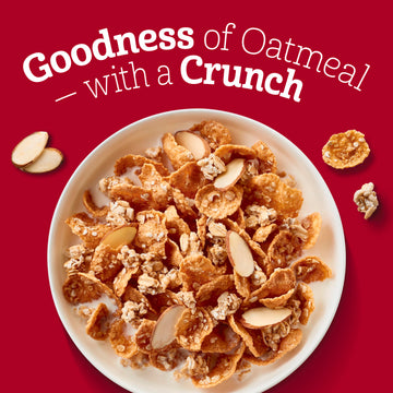 Oatmeal Crisp Heart Healthy Cereal, High Fiber Cereal Made With Whole Grain, 19.7 Oz