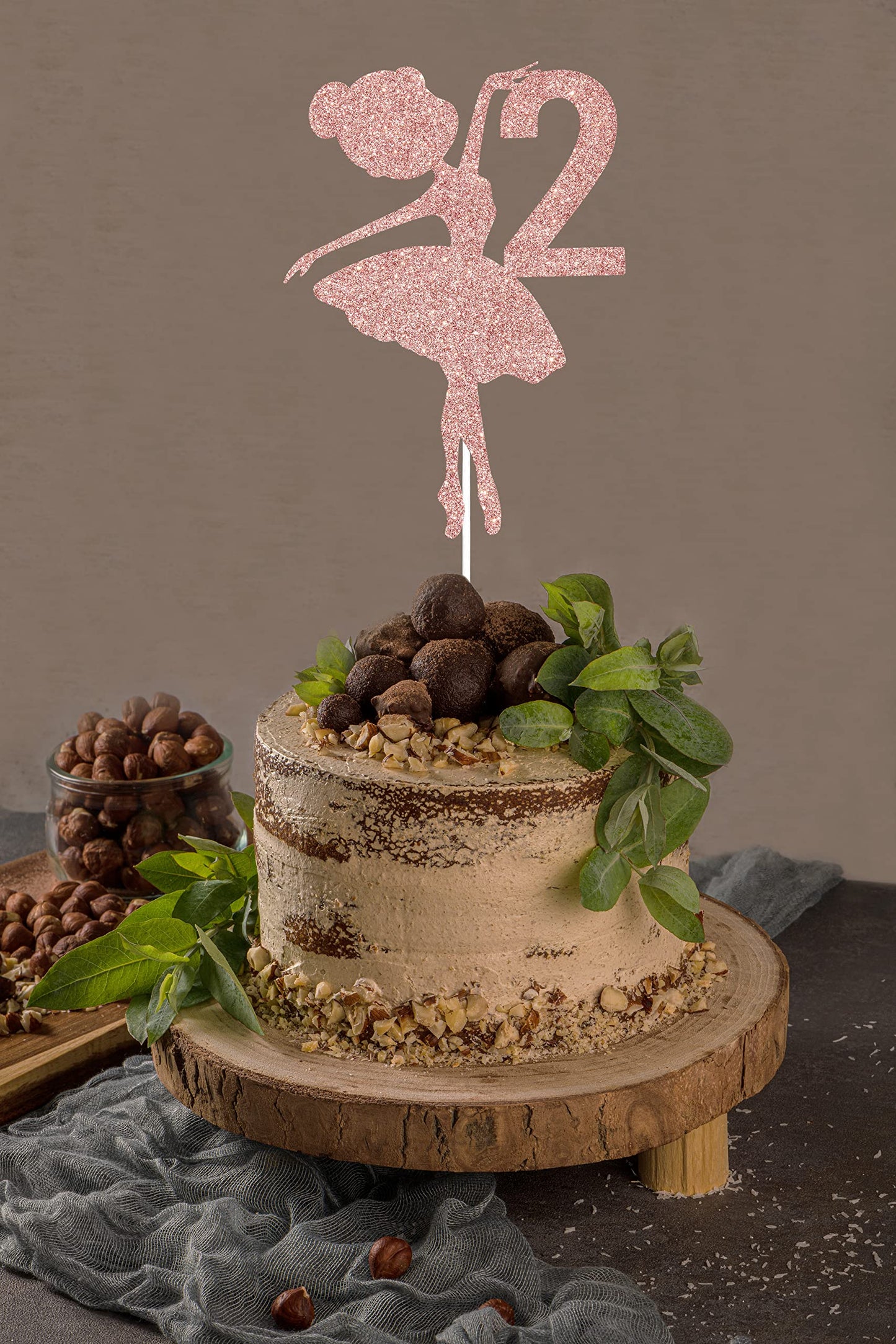Ballerina 2Nd Birthday Cake Topper, Ballerina One Cake Topper, 2Nd Birthday Cake Topper, Ballerina Birthday Cake Decorations, Pr