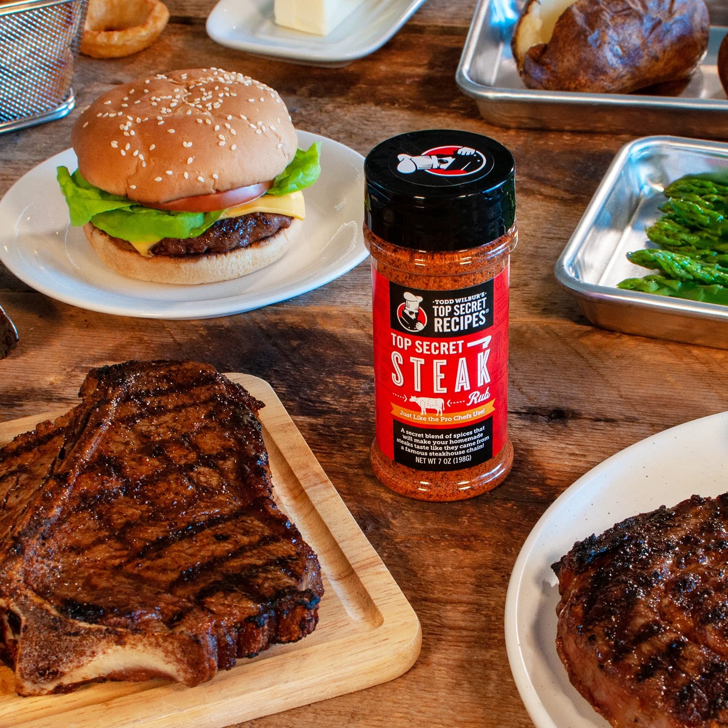Todd Wilburs Top Secret Recipes Steak Rub - Gluten Free Meat Seasoning - 6 oz Shaker Bottle