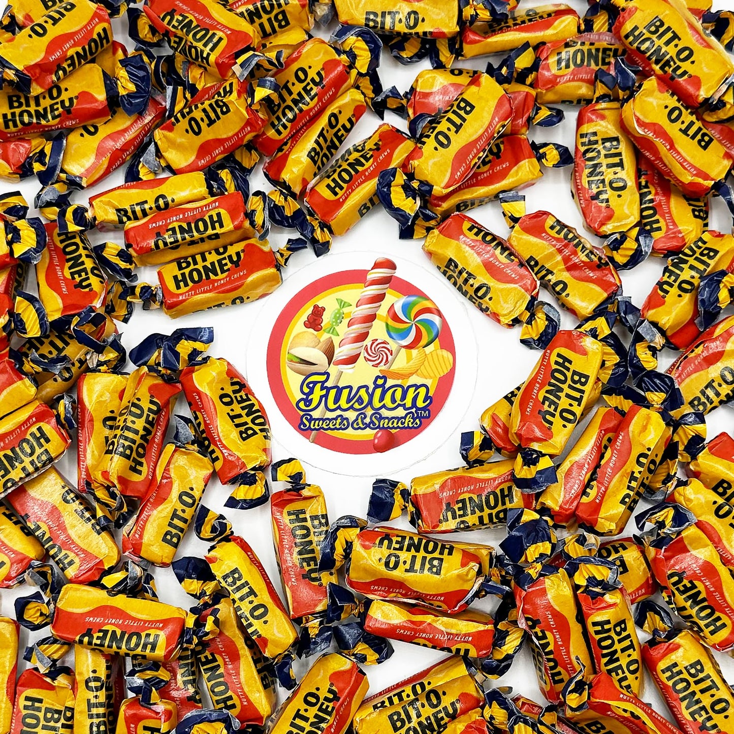 Bit-O-Honey Candy - 1 Lb Bulk Bag - Individually Wrapped Retro Candy - Real Honey And Almond Taffy (Approx 65 Pieces)