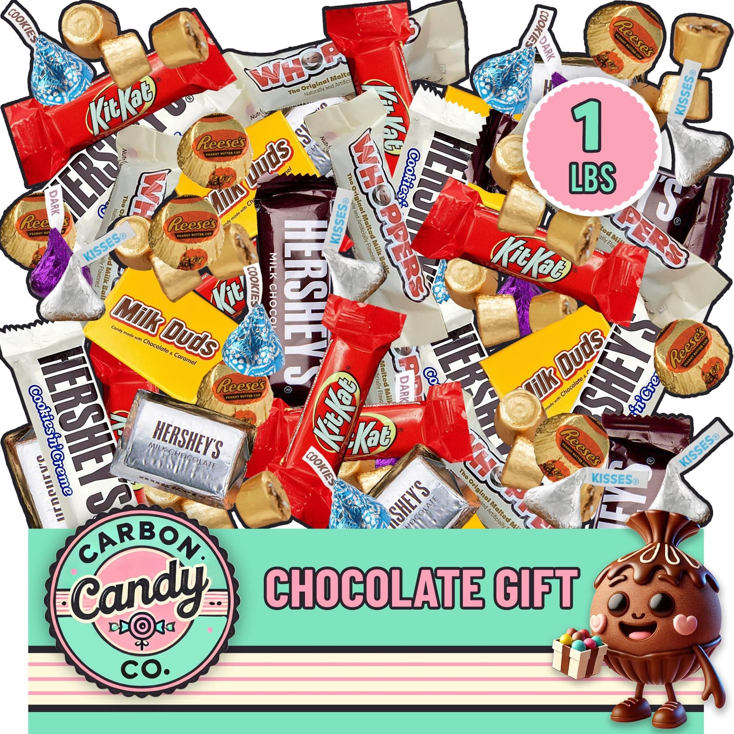 Chocolate Candy Variety Pack - 1 lb Bulk Assorted Miniatures Individually Wrapped Bars - Candy, Party Bag - Dark & Milk - Mini C