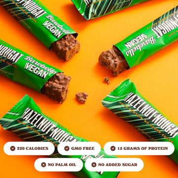 Barebells Vegan Protein Bars Hazelnut & Nougat - 12 Count, 1.9Oz Bars - Features Plant Based Protein Bar With 15G Of High Protei