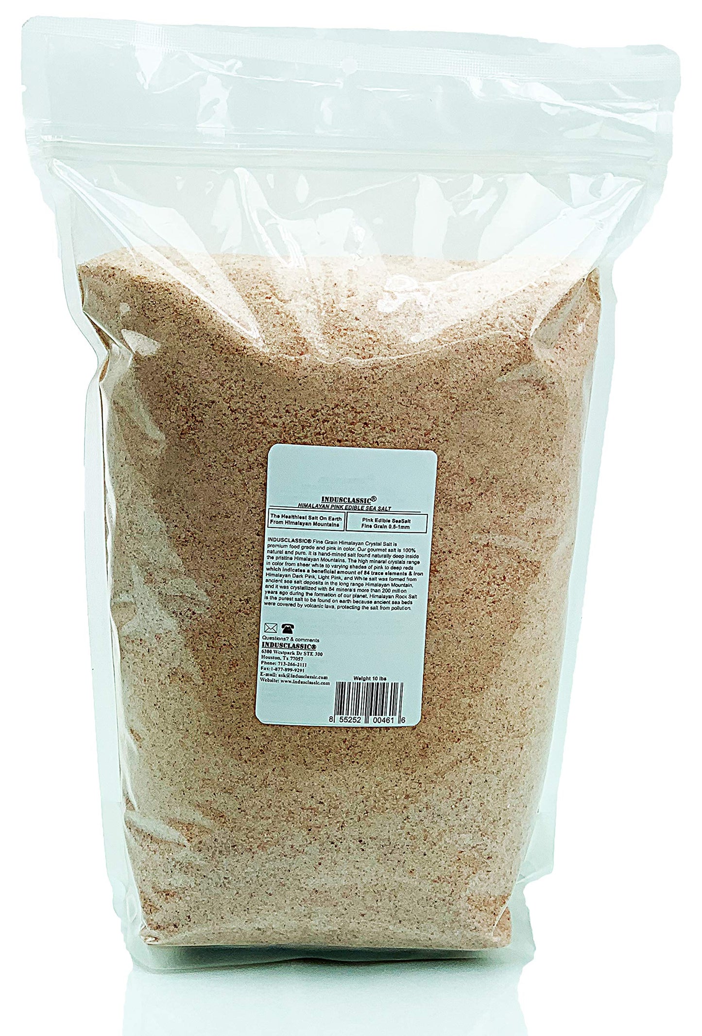 IndusClassic Himalayan Pink Cooking Salt Fine Grain 10 Pound Unprocessed Edible
