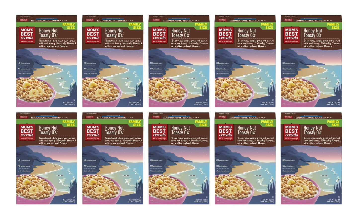 Mom'S Best Honey Nut Toasty O'S Cereal, Non-Gmo Project Verified, Made With Whole Grain, No High Fructose Corn Syrup, Kosher, 20