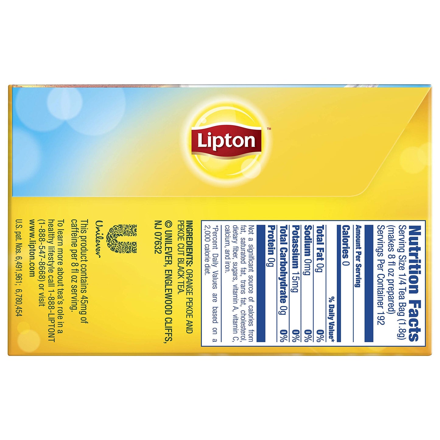 Lipton Unsweetened Iced Tea Bags, Family Size Zero Calories, 48 Total Bags