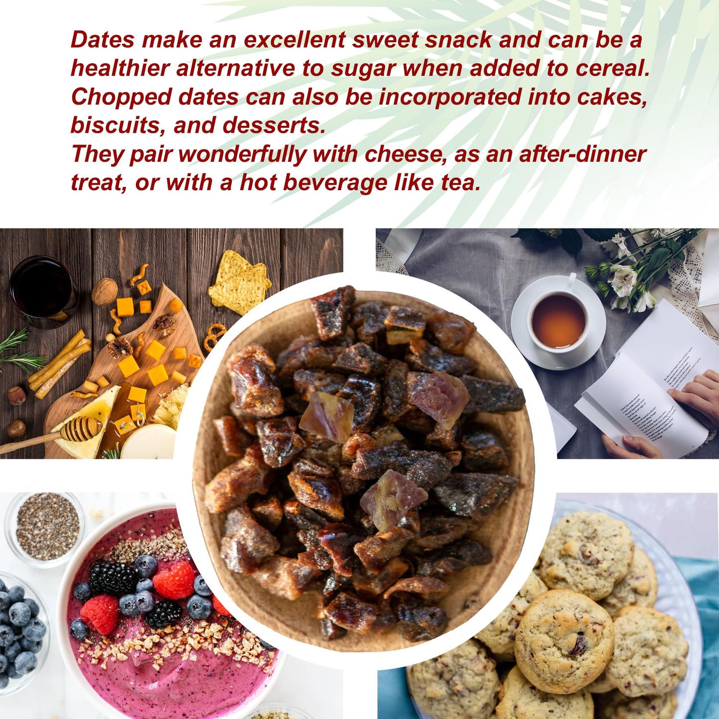 Sahara Gold Organic Chopped Dates - 8 Oz (227 G), Natural Kosher Certified With No Added Preservatives, Perfectly Packaged In Bp