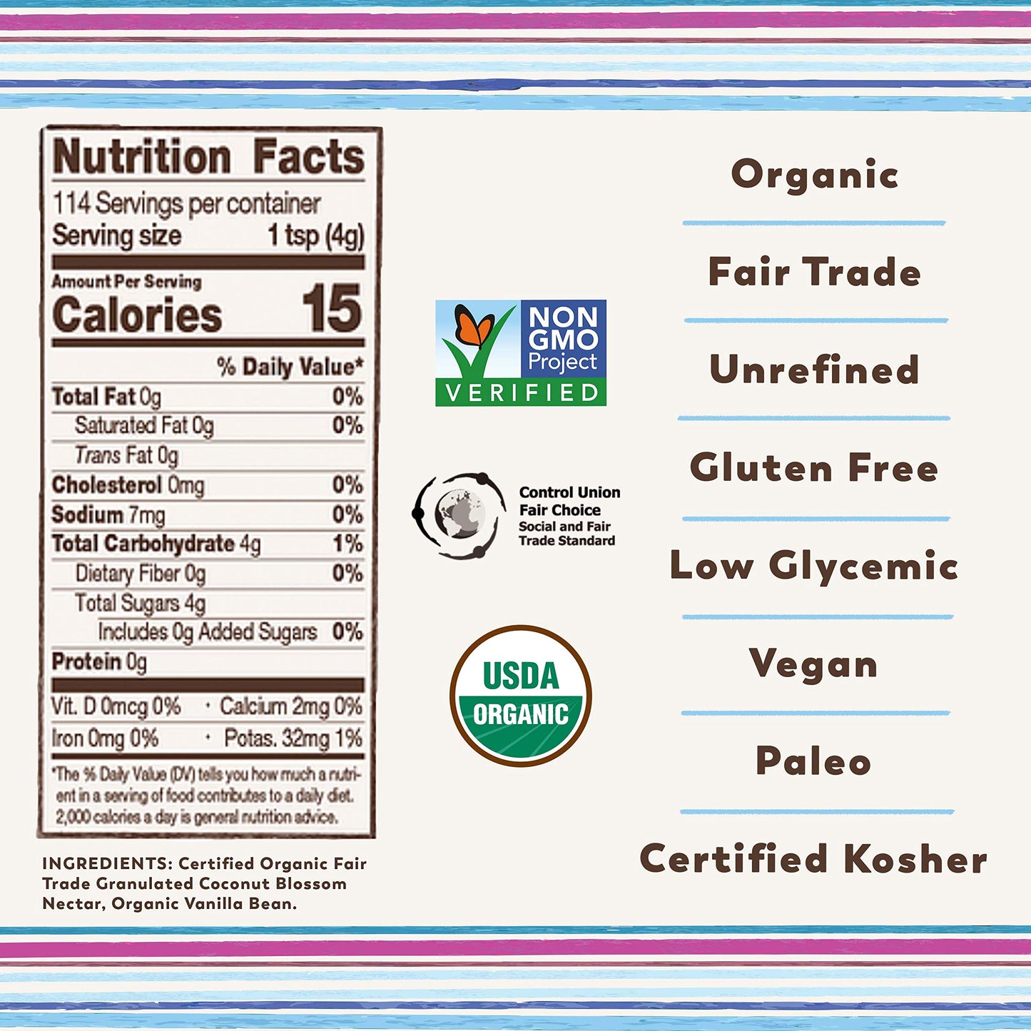 Big Tree Farms Organic Vanilla Coconut Sugar, Unrefined Cane Sugar Replacement, 14 Oz (Pack of 3)