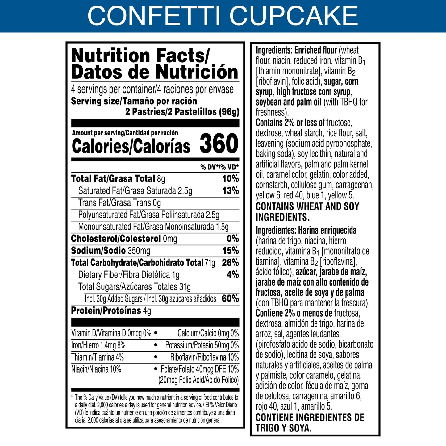 Pop-Tarts Toaster Pastries, Breakfast Foods, Kids Snacks, Frosted Confetti Cupcake (8 Pop-Tarts)
