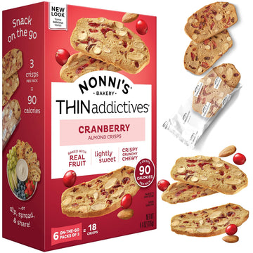 Nonnis Cranberry Thin Addictives, 4.4 Ounce, Red, 1-Pack, Model 197233