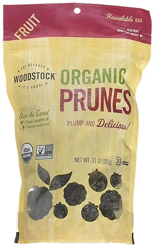 Woodstock Prunes Organic California Pitted 11-Ounce (Pack Of 2)