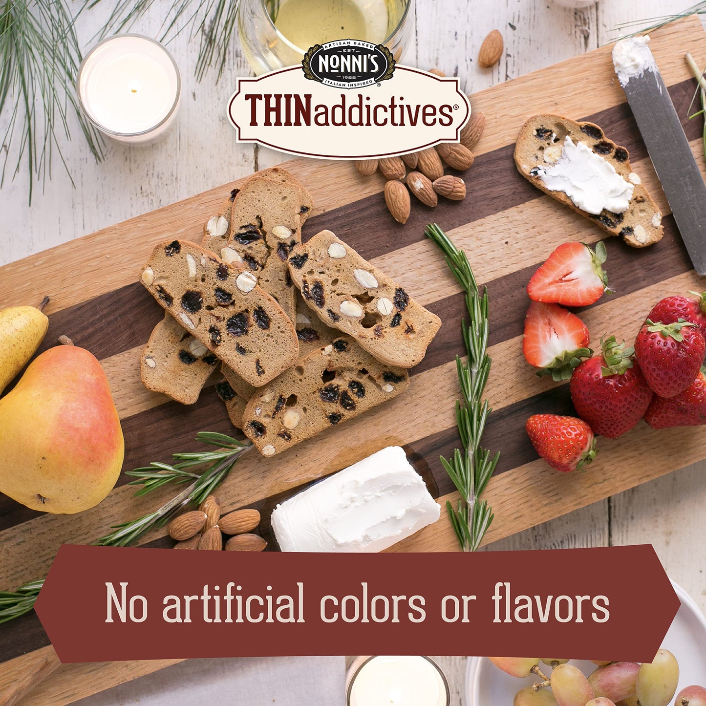 Nonni's THINaddictives Almond Thin Cookies - Mango & Coconut Biscotti, 4.4 oz - Sweet & Chewy Individually Wrapped Kosher Coffee Cookies