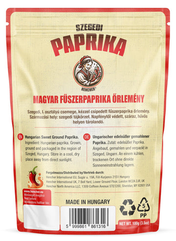 Hungarian Sweet Paprika From Szeged, Hungary (3.5Oz/100G) Mild Paprika Spice Powder, Non-Gmo, No Additives