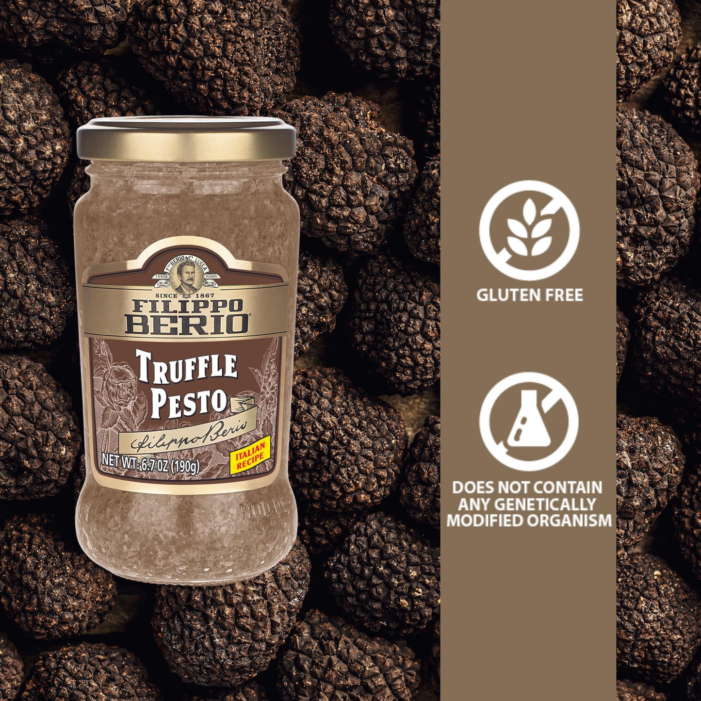 Filippo Berio Pesto, Truffle, 6.7 Ounce Glass Jar