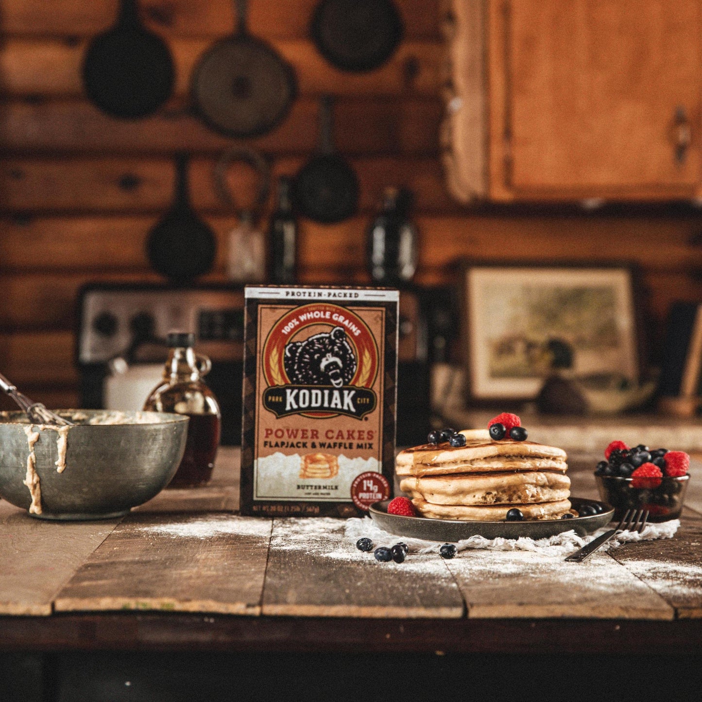 Kodiak cakes Power cakes All Natural Non gMO Protein PancakeFlapjackWaffle Mix, Buttermilk, 20 Ounce