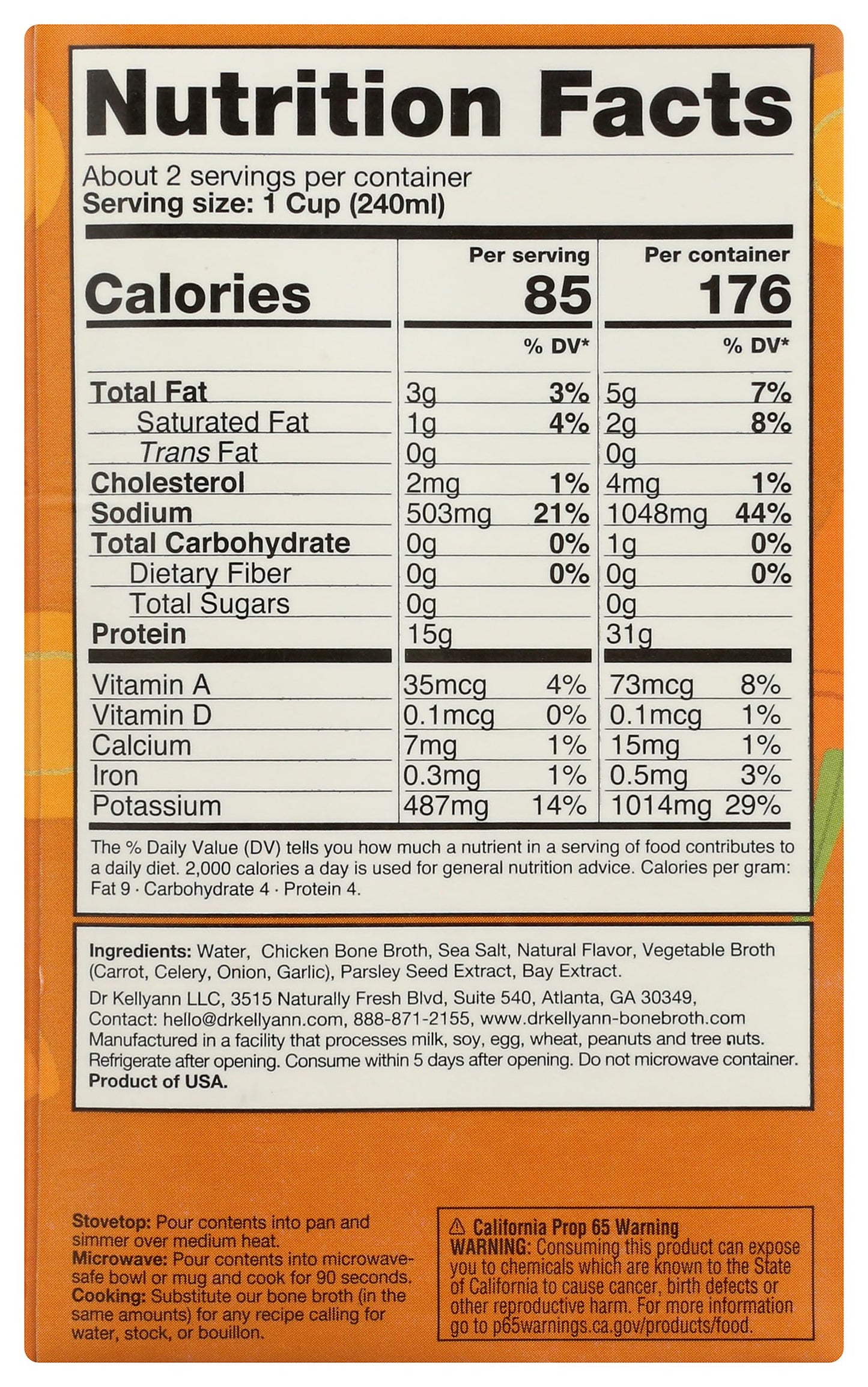 Dr Kellyann Broth Bone Rstd Chicken 16.9 FO