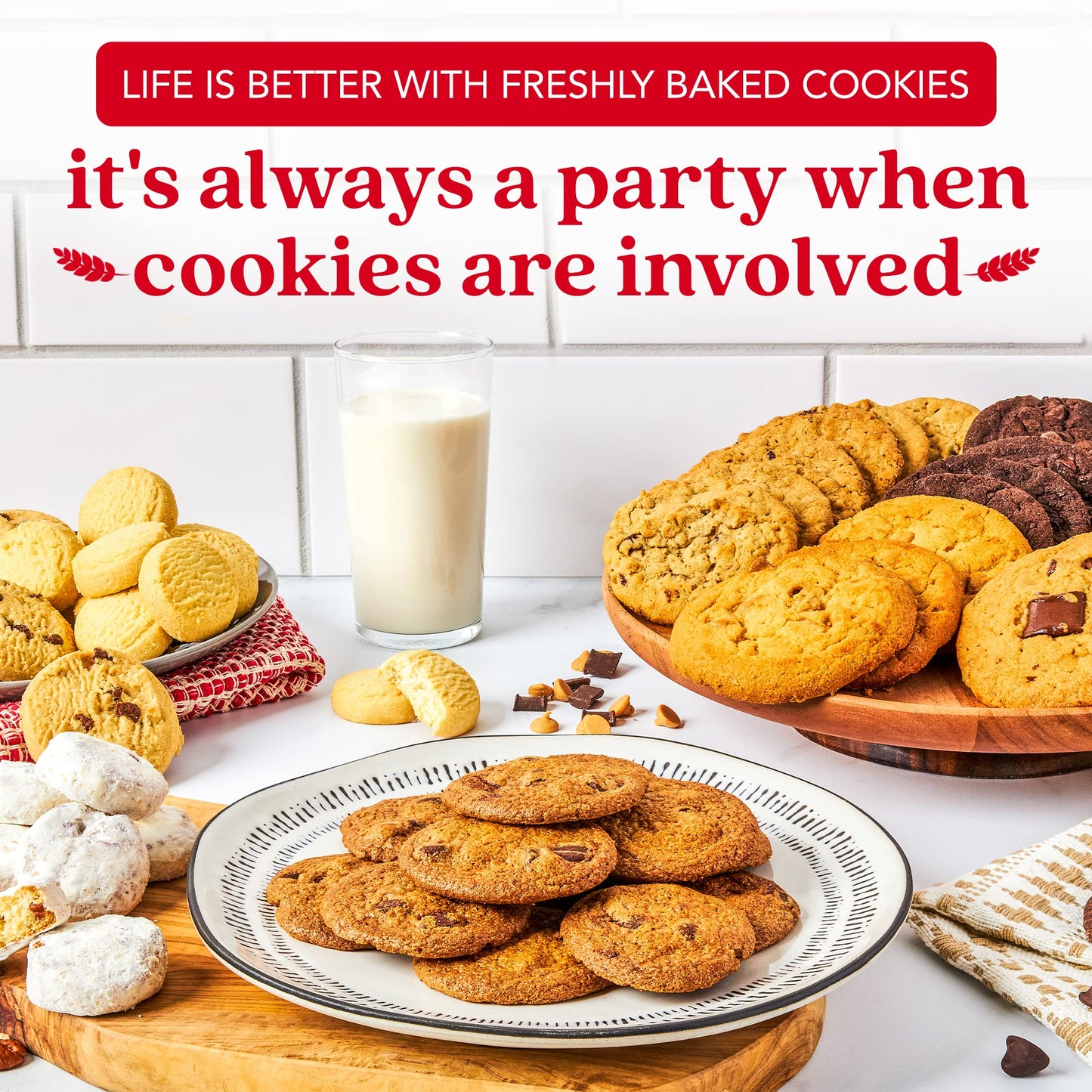 Davids Cookies Get Well Soon Cookie Gift Basket - Gourmet Thin Crispy, Butter Pecan Meltaways, and Choco Chip & Pure Butter Shor