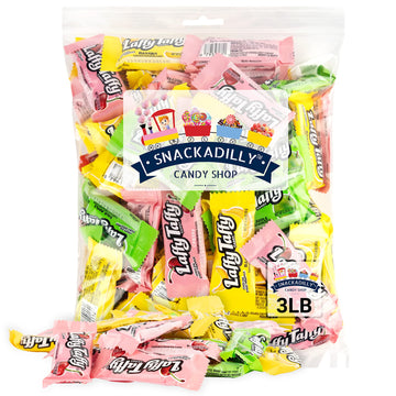 Laffee Taffy 3Lb Bag of Delicious Assortment - Cherry, Sour Apple, & Banana Flavors - Freshly Packed By Snackadilly