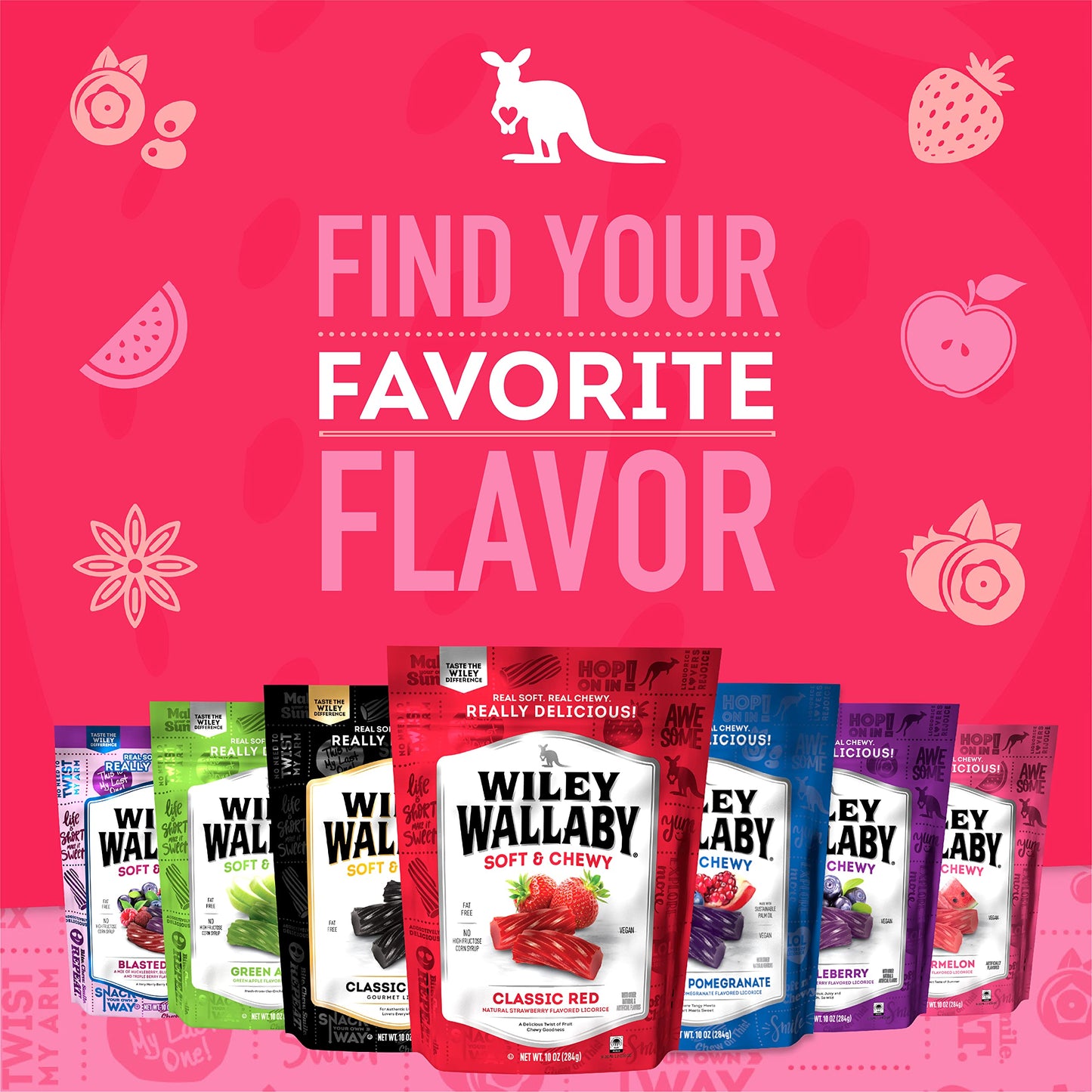 Wiley Wallaby Licorice 24 Ounce Classic Gourmet Soft & Chewy Australian Red Licorice Candy Twists, 2 Pack
