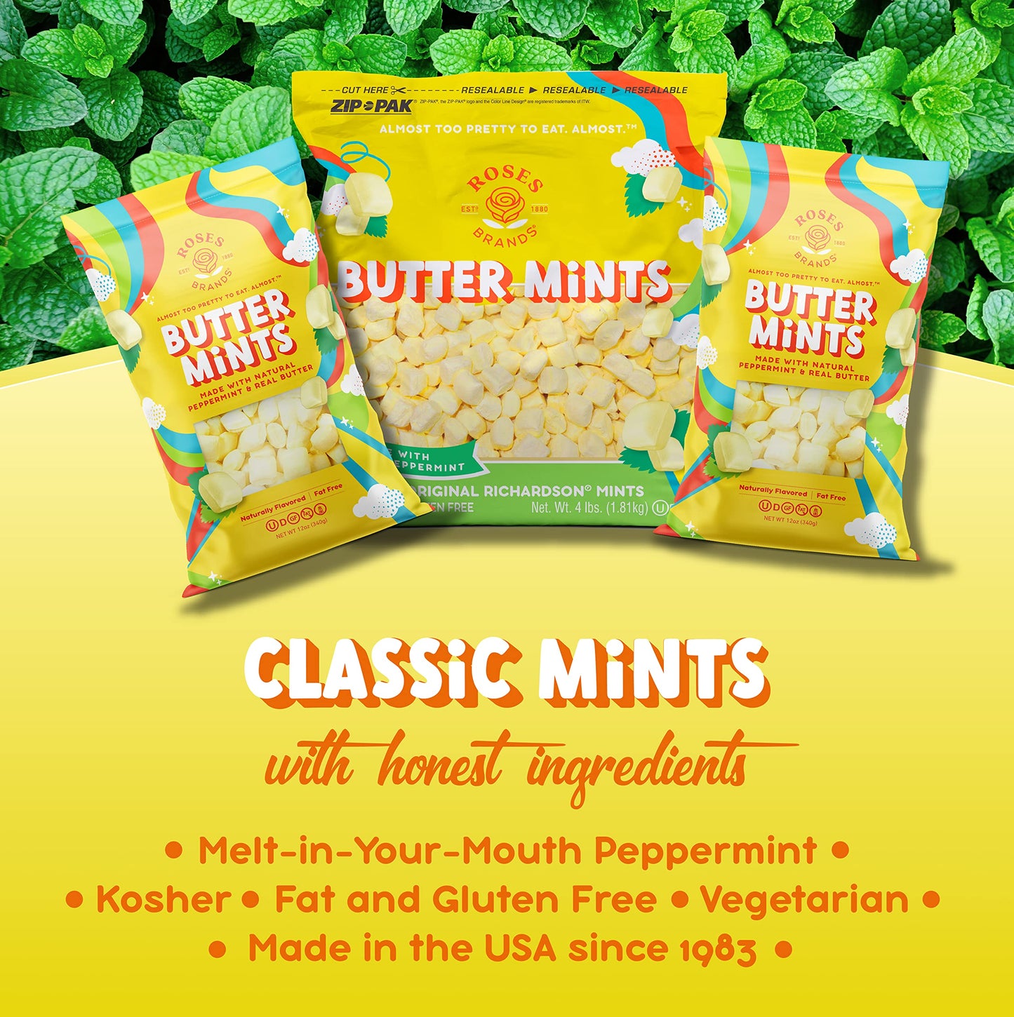 Roses Brands - Butter Mints - Peppermint Candy, 4 Lbs