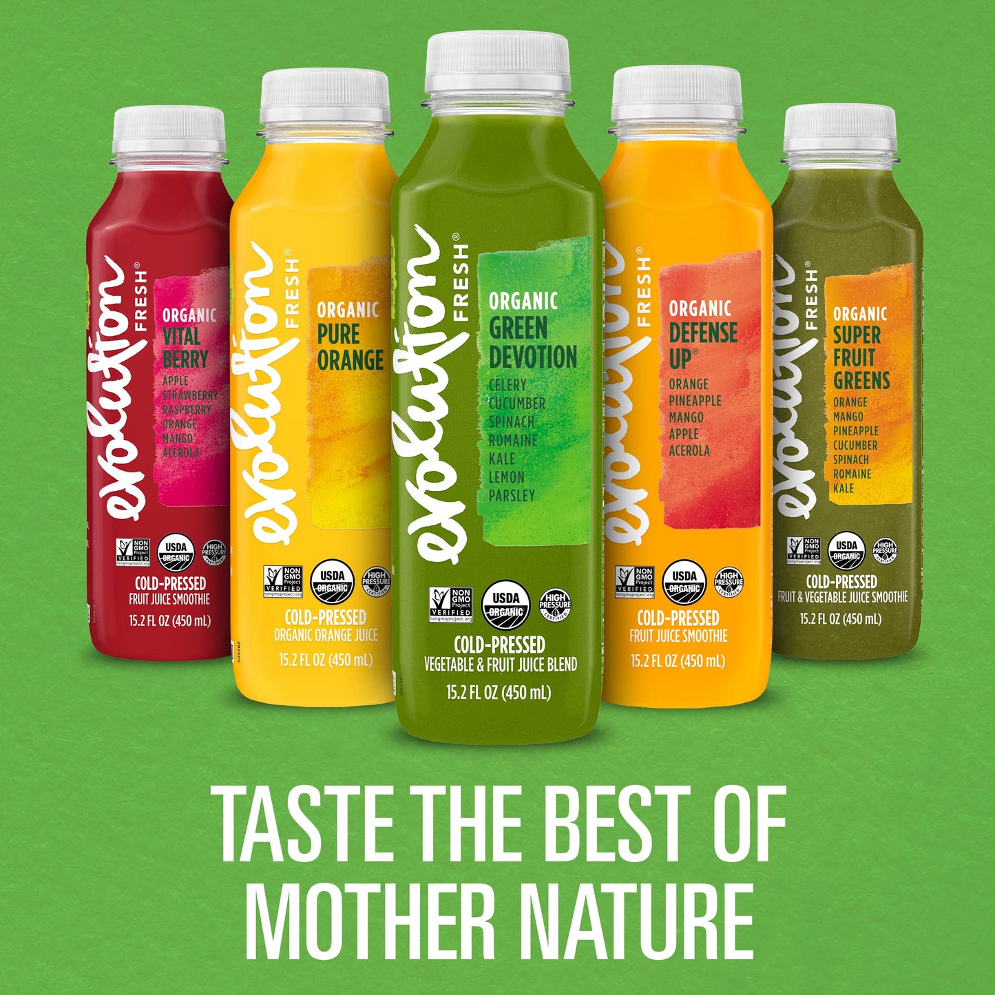 Evolution Fresh Organic Green Devotion - Cold-Pressed Vegetable & Fruit Juice Blend - Excellent Source Of Vitamin K - 15.2 Fl Oz