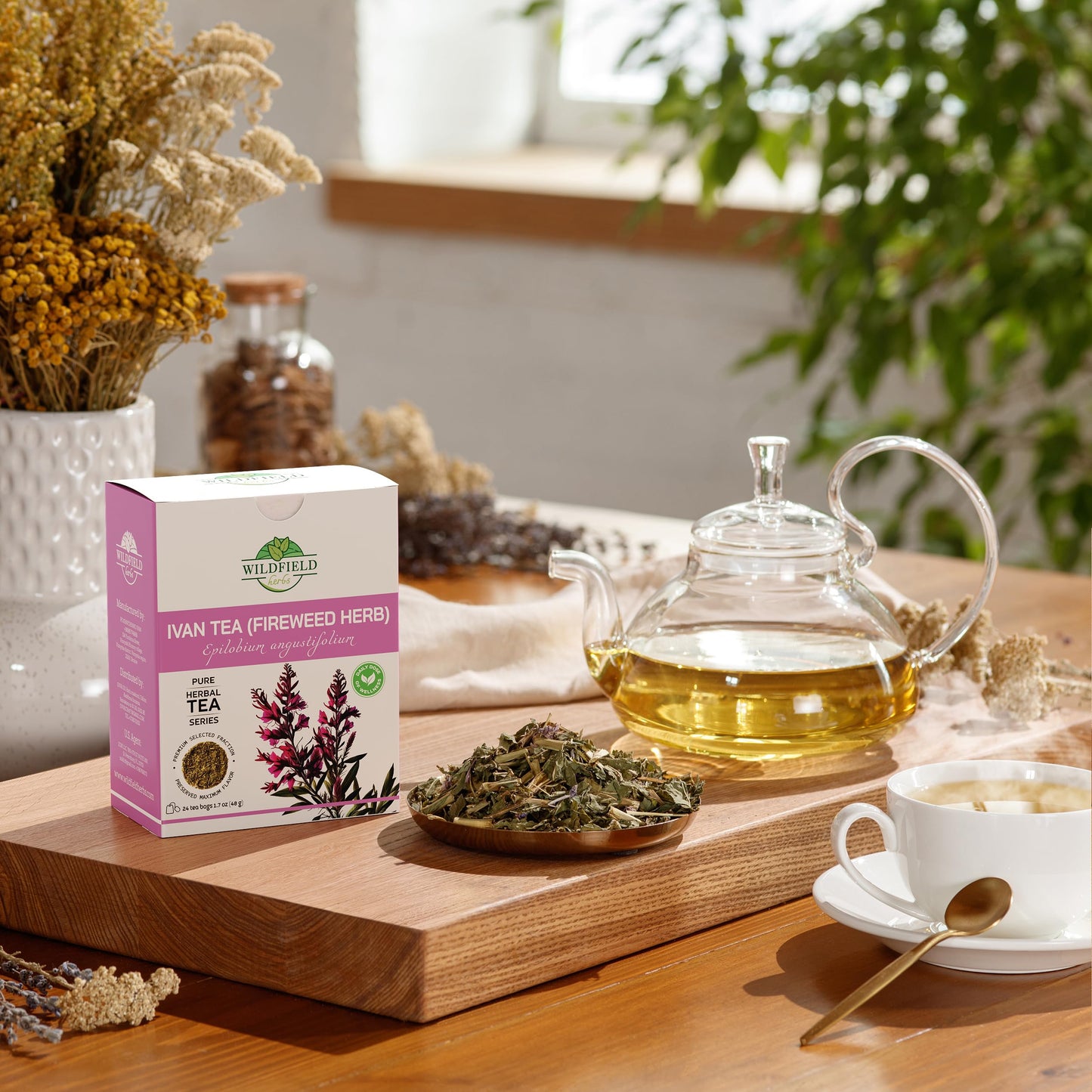 24 Bags Ivan Tea Siberian Fireweed Tea Herb Blooming Sally (Chamerion Angustifolium) - Ivan Chai 24 Count 2G Bags Epilobium Angu