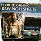 Raw Organic Nori Sheets 50 Qty Pack! - Certified Vegan, Raw, Kosher Sushi Wrap Papers - Premium Unheated, Un Cooked, Untoasted, Dried - Rawfood