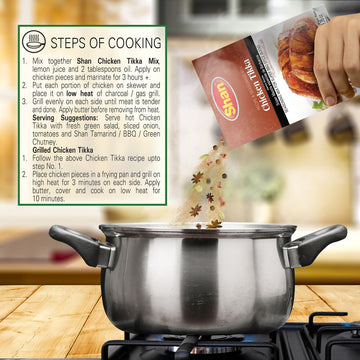 Shan - Chicken Tikka Seasoning Mix (50G) - Seasoning Packets For Tikka Masala (Pack Of 4)