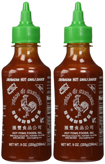 Huy Fong, Sriracha Hot Chili Sauce, 9 Ounce Bottle (2 Pack)