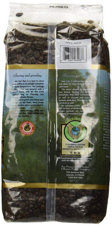 San Francisco Bay 100% Organic Coffee Rainforest Blend Whole Bean 3 Lbs