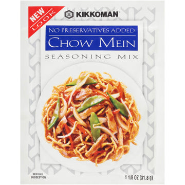 Kikkoman - Delicious Chow Mein Seasoning Mix - Full Flavored Low Sodium & No Fat  All Purpose Seasoning  No Added Preservatives - 1.125 Oz. (Pack of 12)