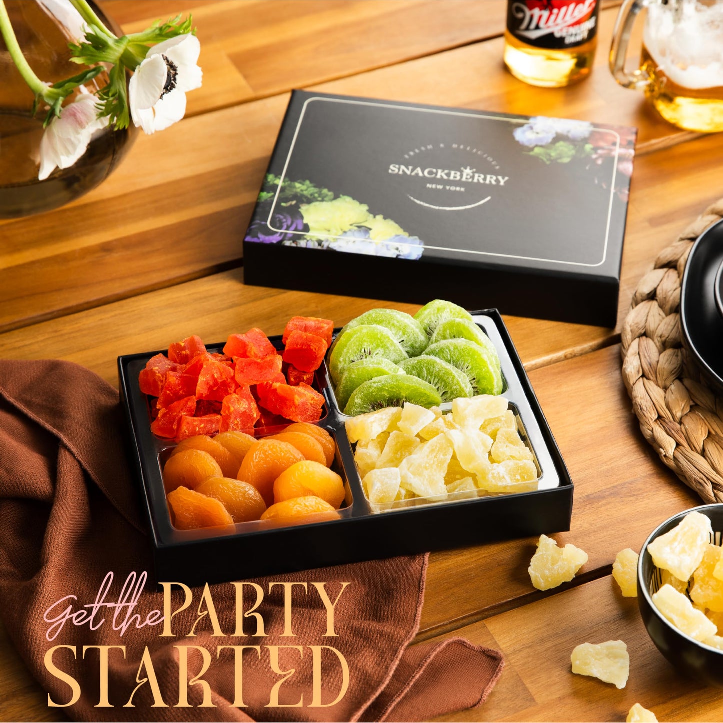 Variety Dried Fuit Gift Basket, Gift Box For Birthday. Anniversary, Get Well Gift, Gift For Him, Her And Family, Snackberry (1 Pack)