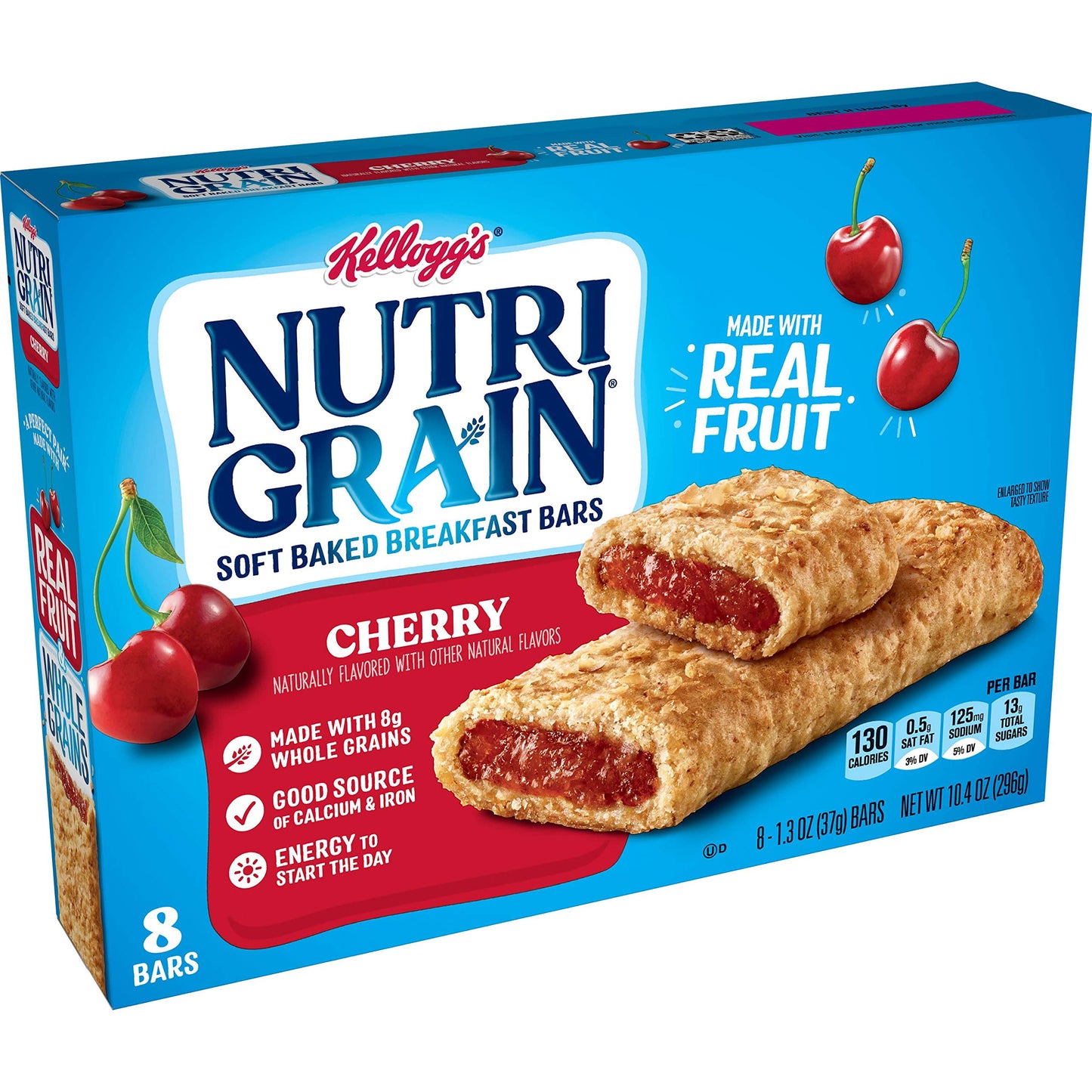 Nutri Grain Soft Baked Breakfast Bars, Cherry, Whole Grain, 10.4 oz (8 Count)