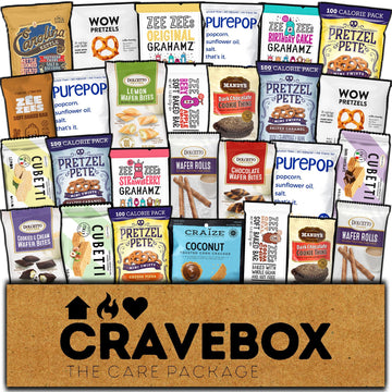 CRAVEBOX Gourmet Snack Box - Fathers Day Gift Basket for Adults and Kids