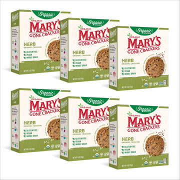 Mary'S Gone Crackers Herb Crackers, Vegan Friendly, Kosher, Usda Certified Organic, Gluten Free & Non-Gmo, 4 Ounce (Pack Of 6)