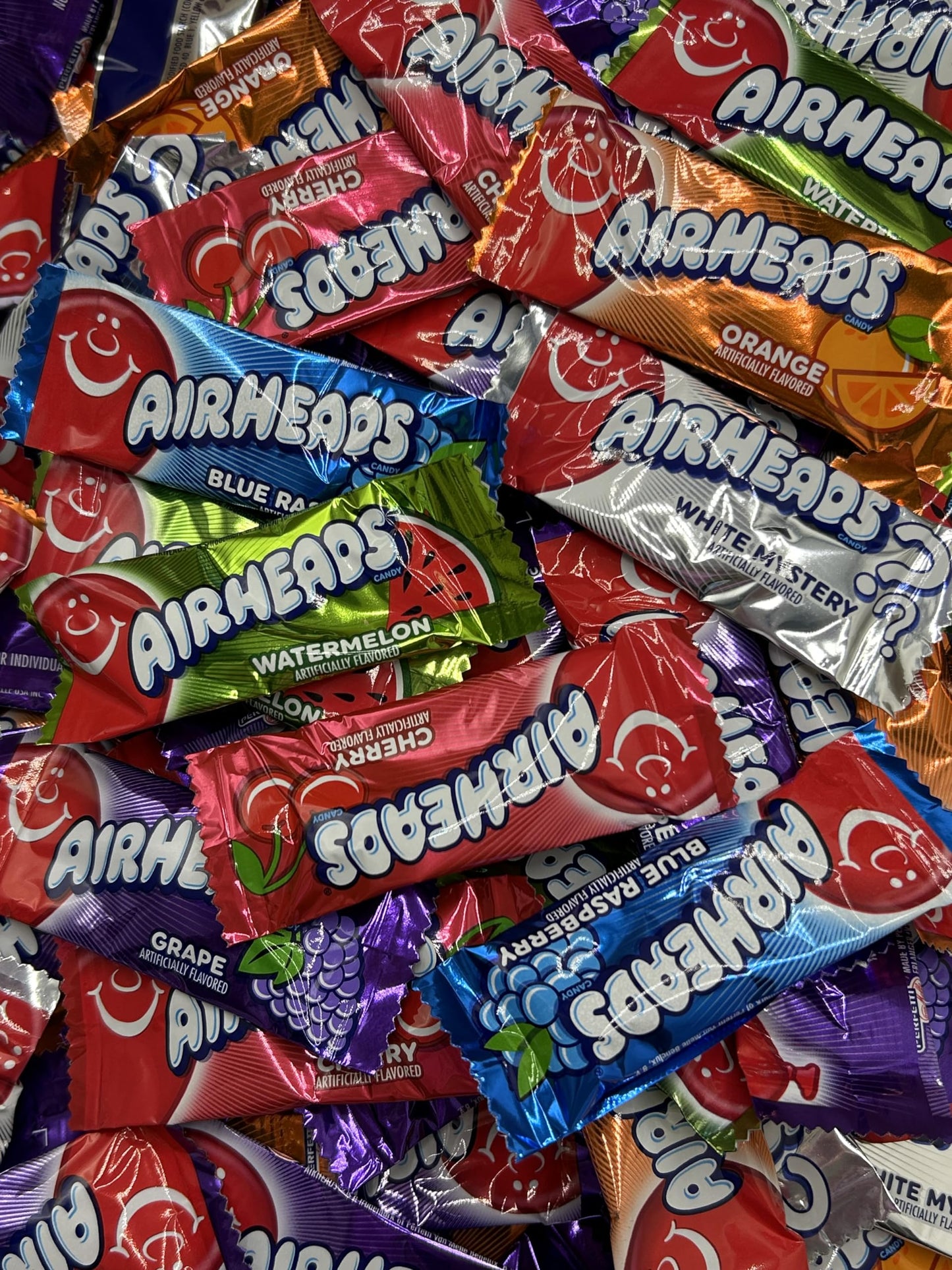 Airheads Mini Bars 2 Pounds Approx 70 Pieces - Individually Wrapped - Assorted Fruit Flavored Cherry - Grape - Mystery Flavor -