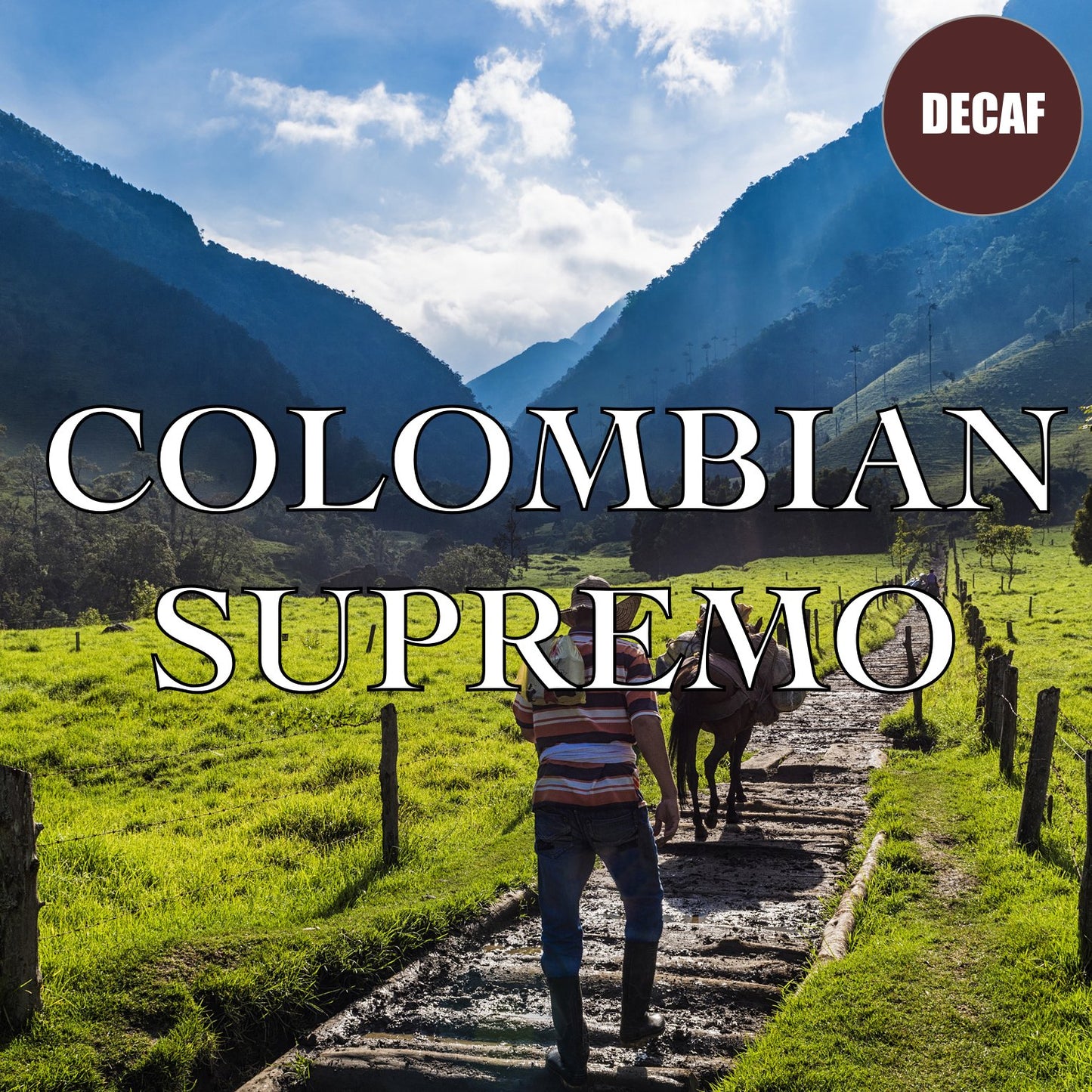 Volcanica Coffee Colombian Supremo Decaf Ground Coffee, Fair Trade, 16 oz, Swiss Water Processed, Brown