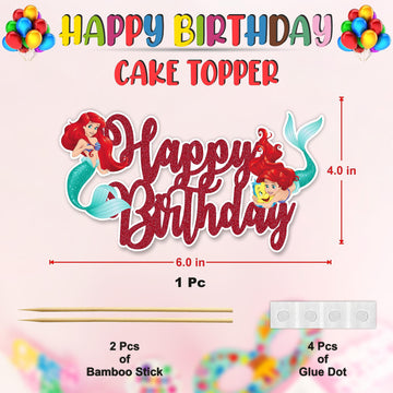 Seyal The Litle Mermaid Happy Birthday Cake Topper