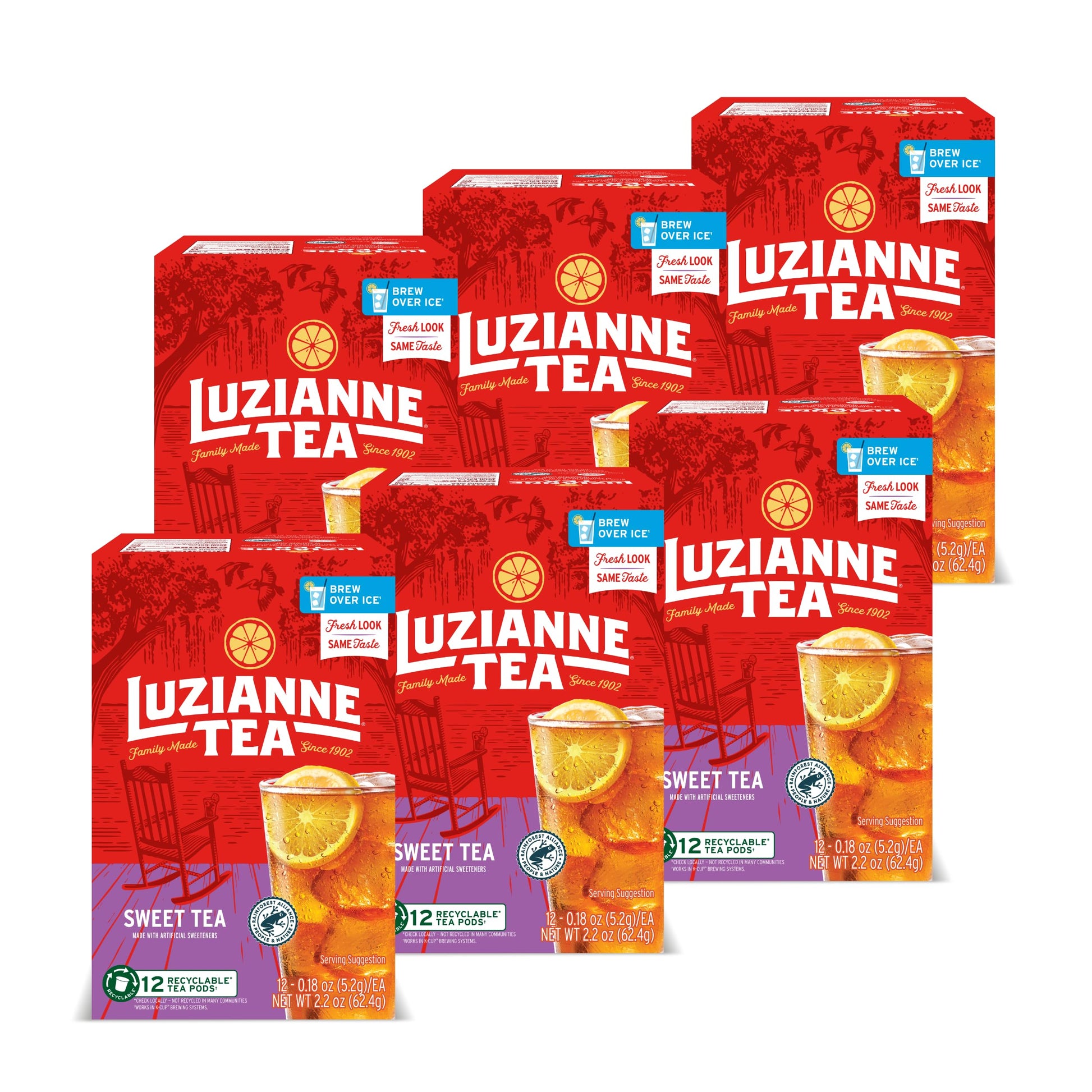 Luzianne Sweet Iced Tea Single Serve Pods, 12Ct Box (Pack Of 6)
