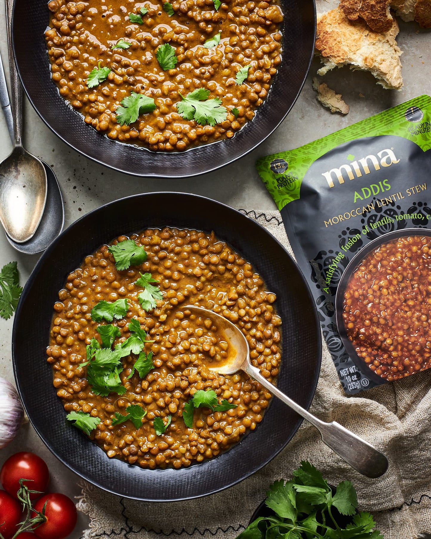 Mina Moroccan Lentils, Ready to Eat, Lentils High In Plant Based Protein, Vegan, Non-GMO, Gluten Free, Kosher, Microwavable, Pac