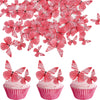 72PCS Edible Cupcake Toppers - Butterfly Cake Decoration - Edible Butterfly Cupcake Picks for Baby Shower, Kids Birthday Party -