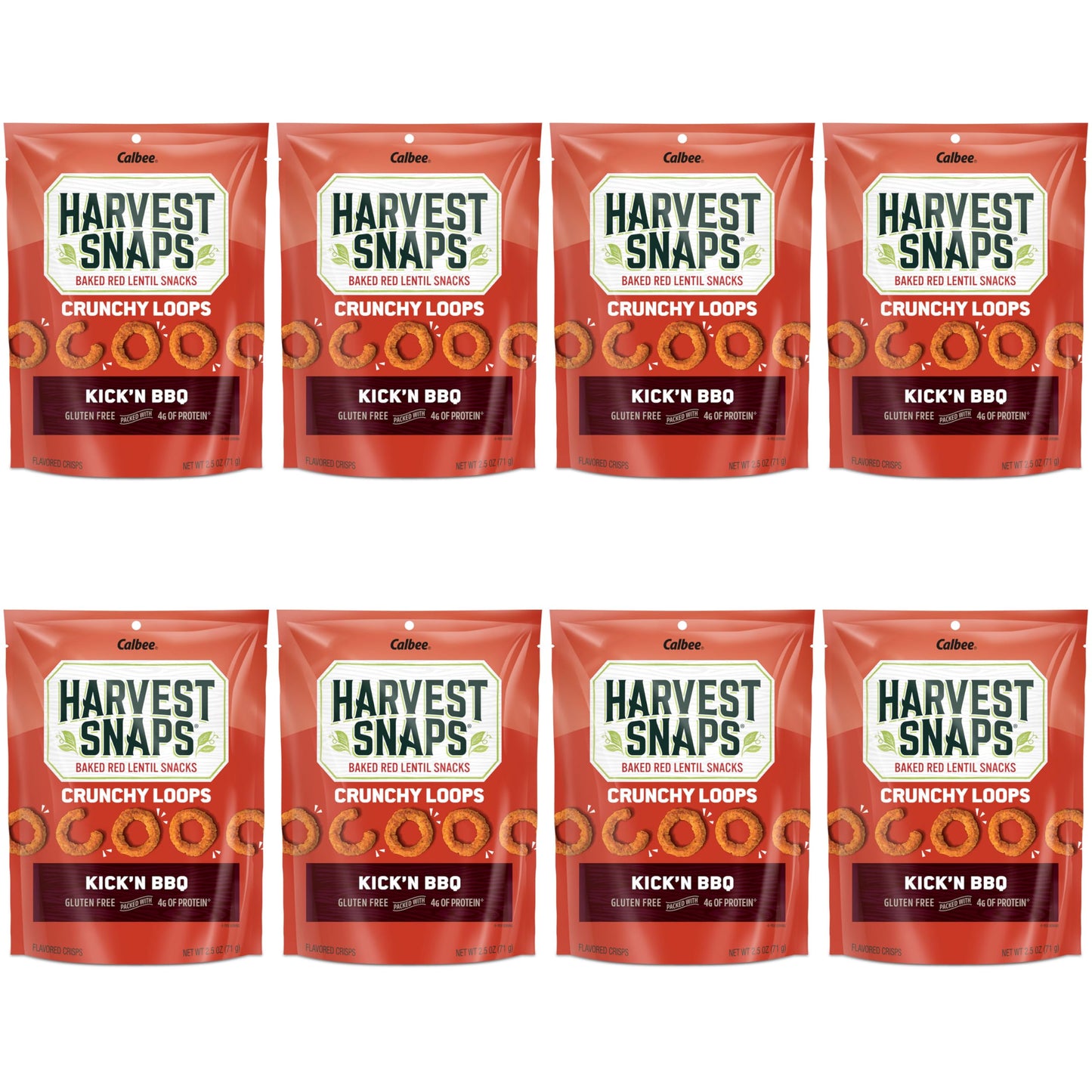 Harvest Snaps Veggie Chips (Kick'N Bbq Crunchy Loops) | Powered By Plant Protein, Gluten Free, Non-Gmo Baked Vegetable Crisps |
