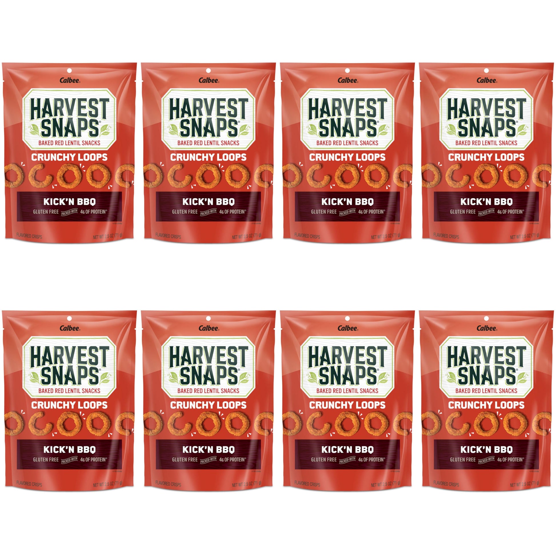 Harvest Snaps Veggie Chips (Kick'N Bbq Crunchy Loops) | Powered By Plant Protein, Gluten Free, Non-Gmo Baked Vegetable Crisps |