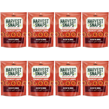 Harvest Snaps Veggie Chips (Kick'N Bbq Crunchy Loops) | Powered By Plant Protein, Gluten Free, Non-Gmo Baked Vegetable Crisps |